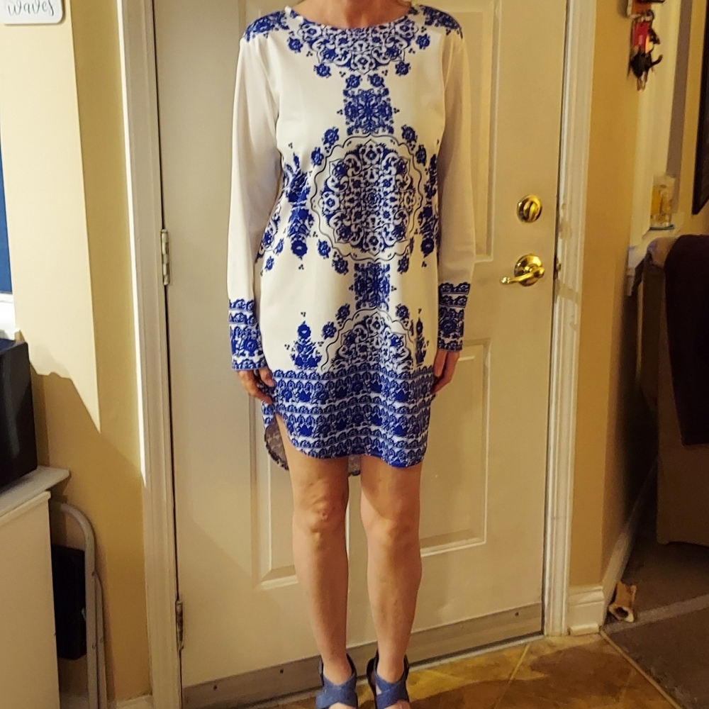 Long sleeved high low dress